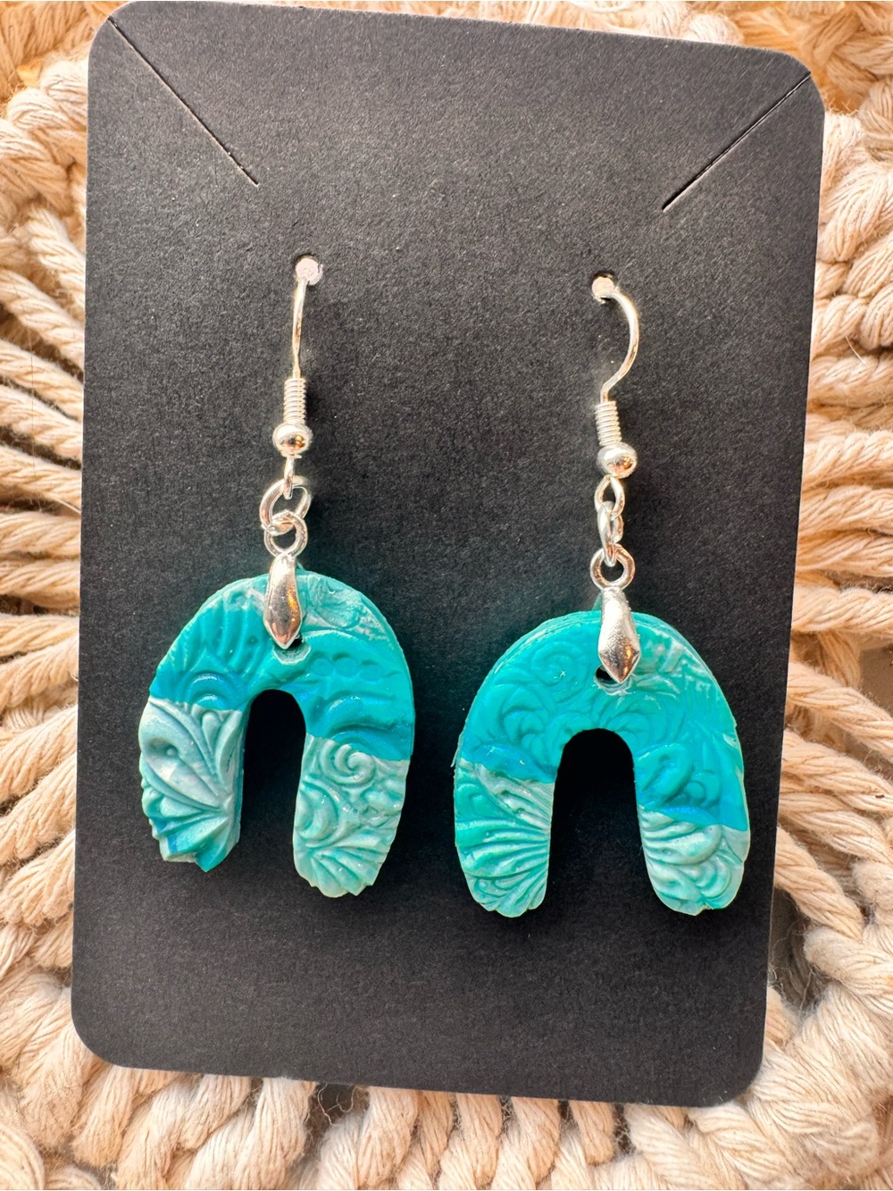 Turquoise Arch Drop Earrings - Handmade Women’s Jewelry